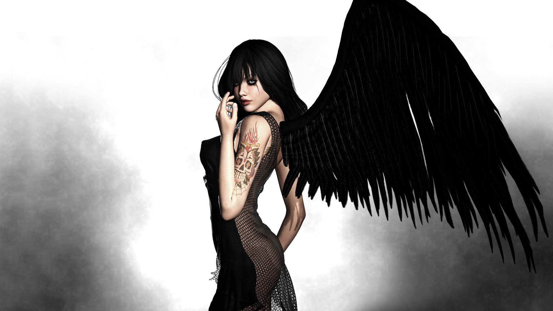 3D Angel Negro