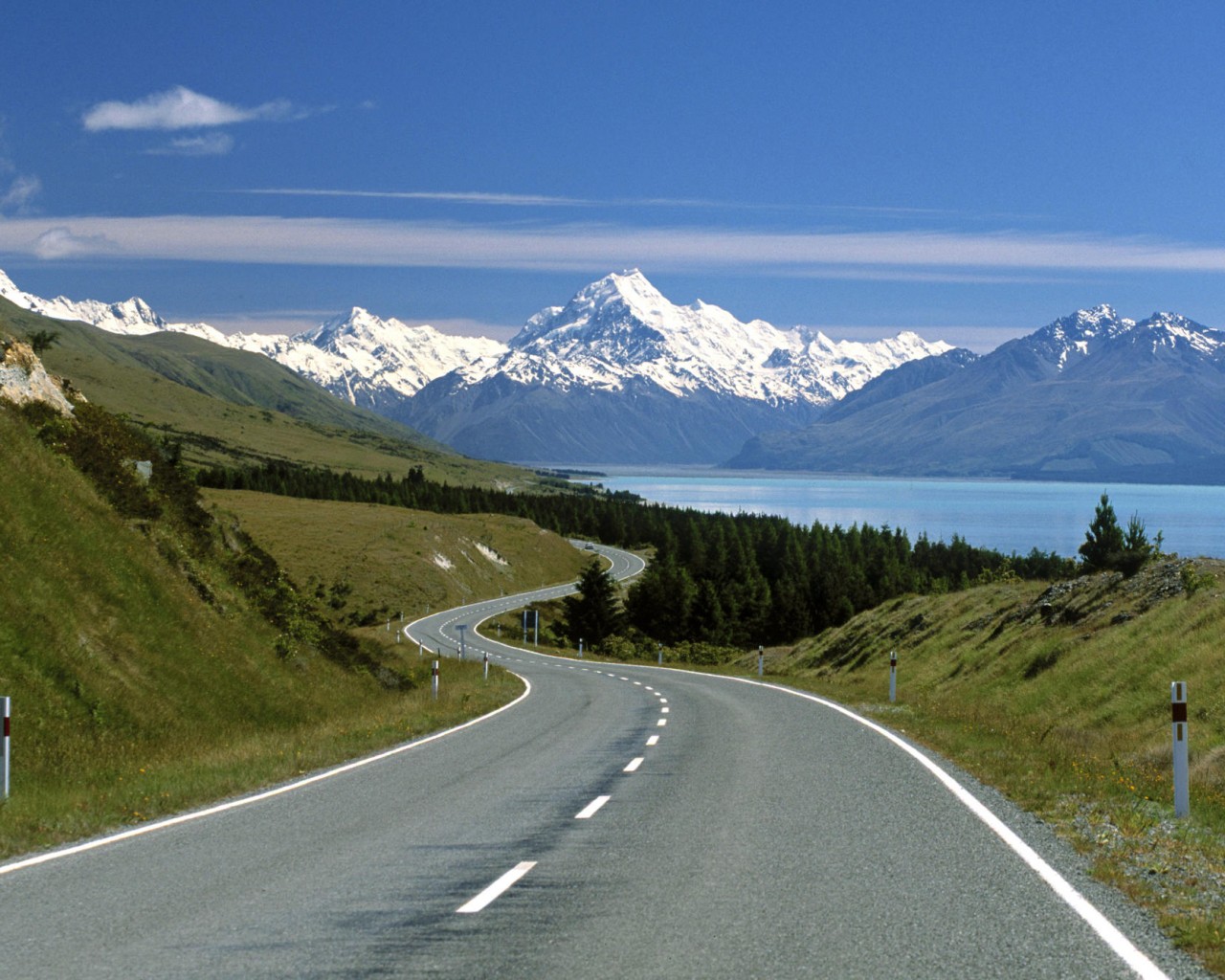 Vista desde la carretera del Monte Cook, Nueva Zelanda