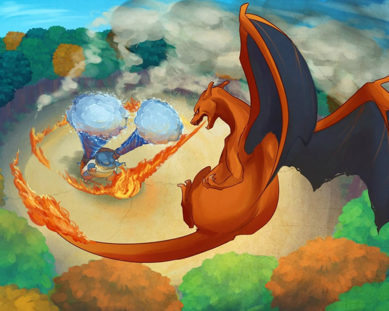 Blastoise y Charizard