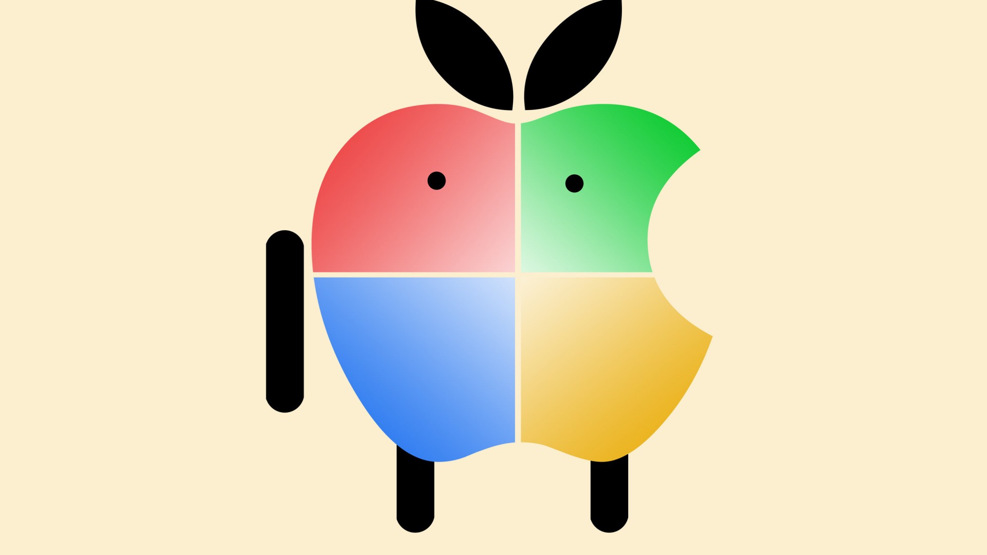 Apple logo con colores de windows