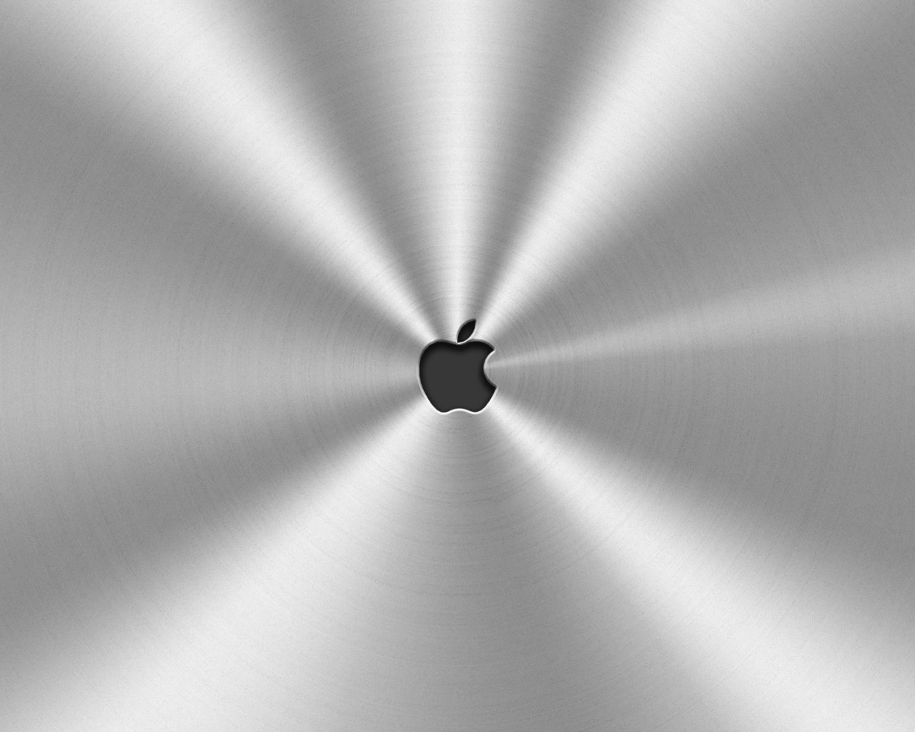 Apple logo rodeado de metal