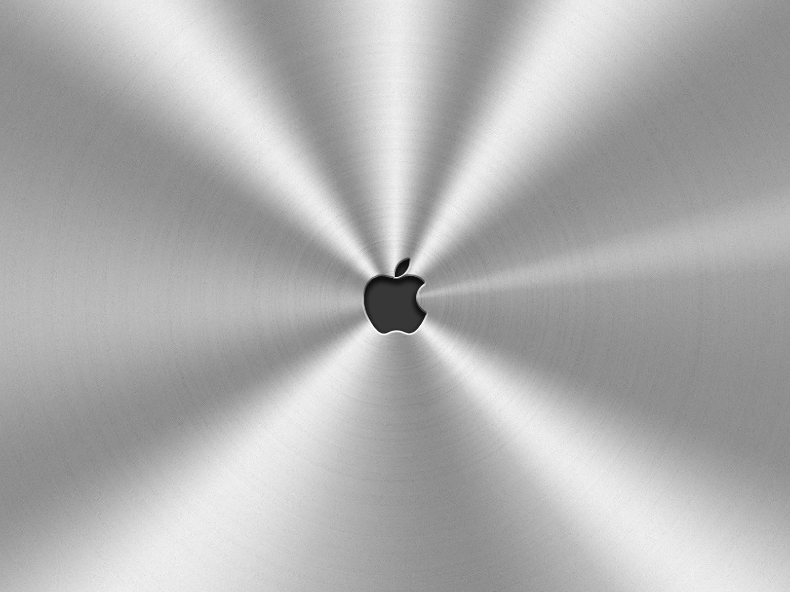 Apple logo rodeado de metal