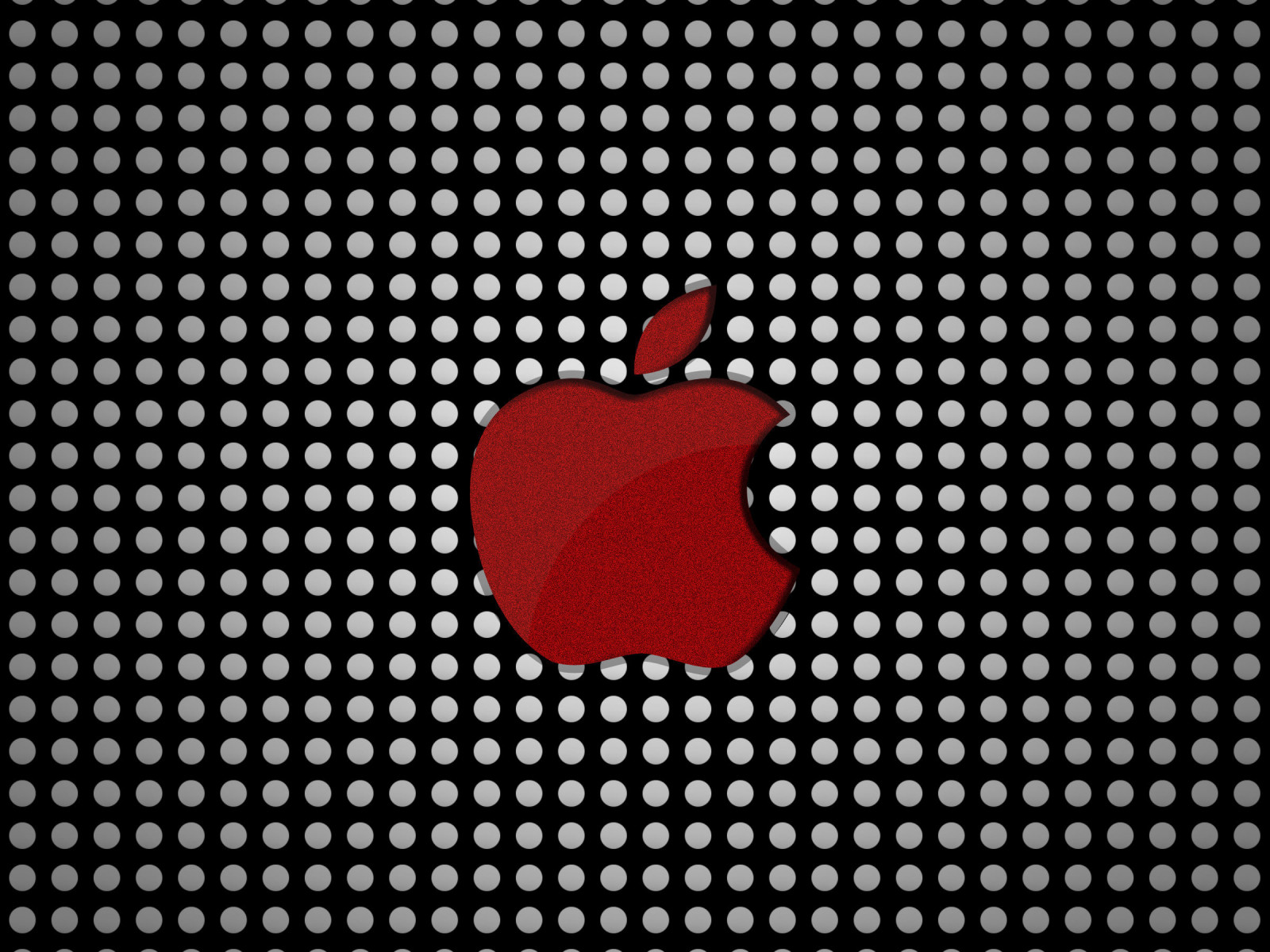 Logo de apple con puntos polacos rojos