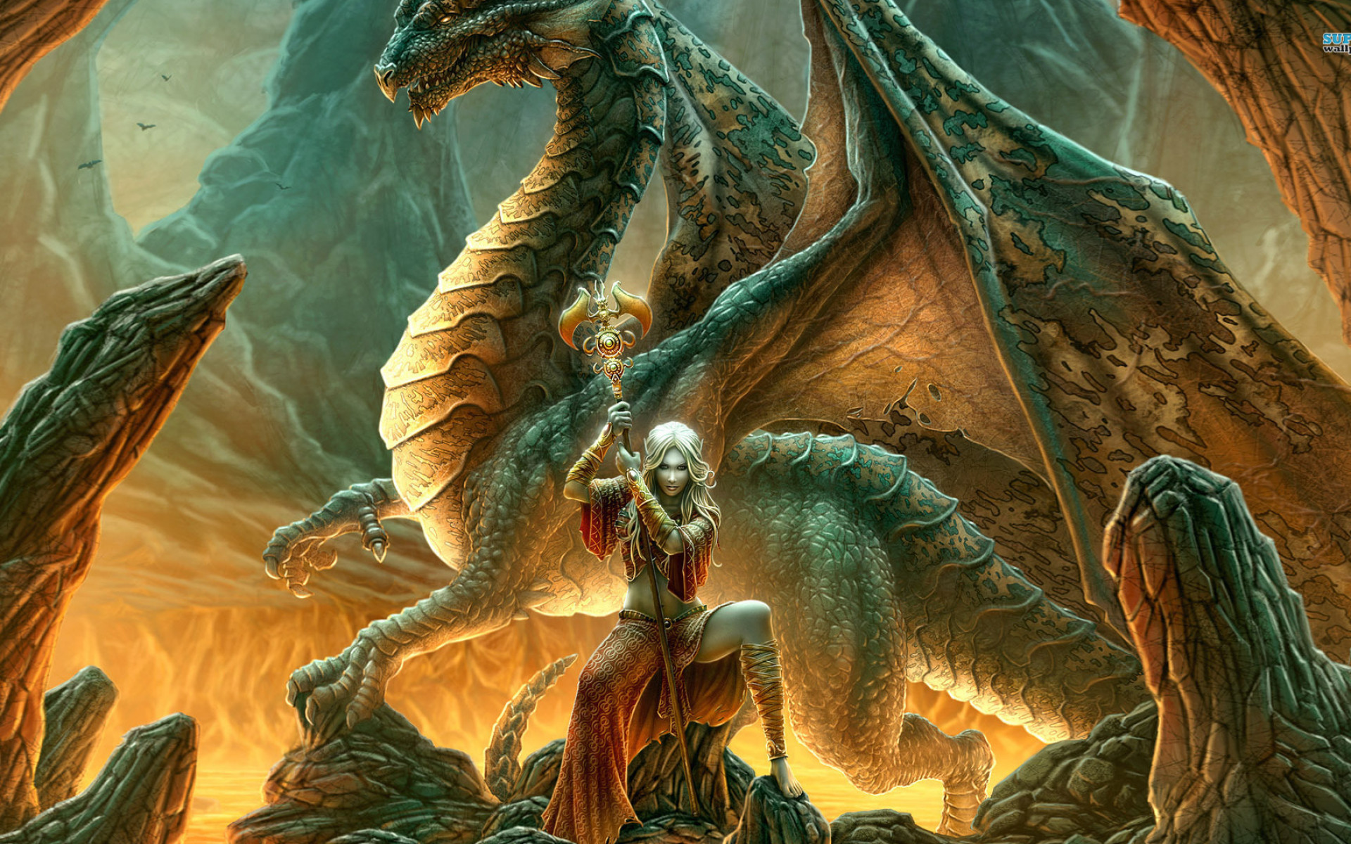 Mujer y Dragon