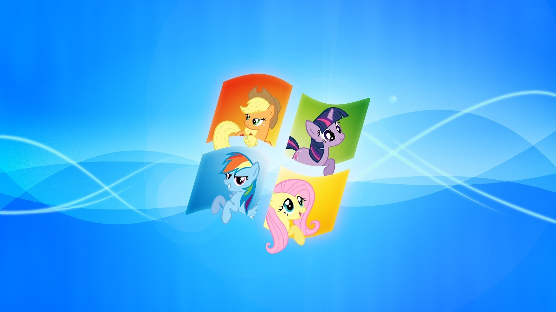 My Little Pony dentro de logo Windows