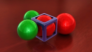 esferas y cubo