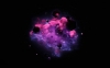 Icosaedro flotando en humo purpura